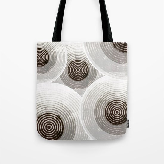 Silver & Black Circles Tote Bag