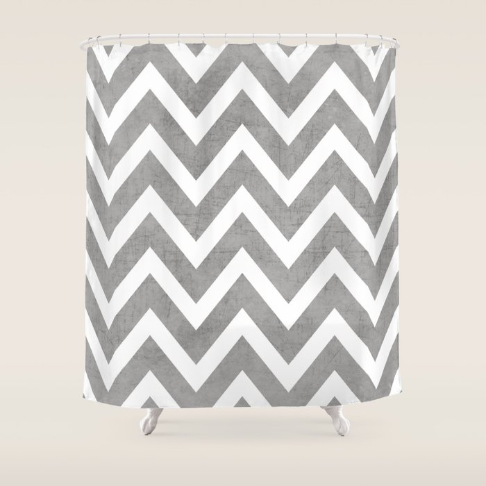 gray chevron Shower Curtain by her art Society6