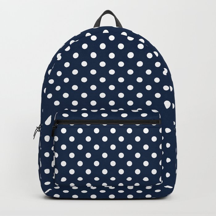 blue polka dot backpack