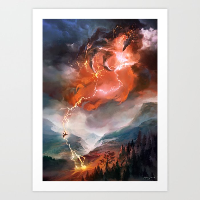 Lightning Bolt Art Print by Veronique Meignaud MTG | Society6