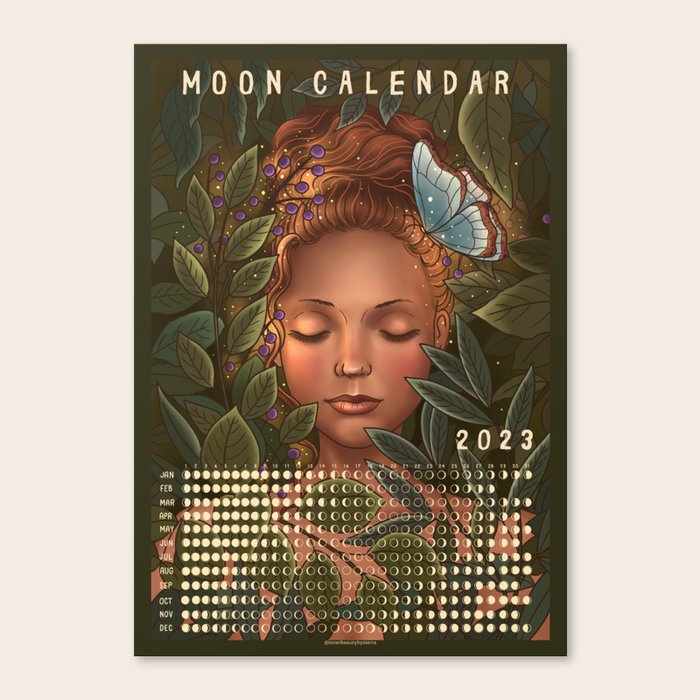 Moon Calendar 2023 Sleeping beauty Canvas Print by InnerBeautyBySierra
