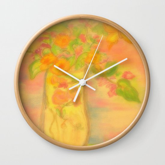Spring Awaits~Painting the day away Wall Clock