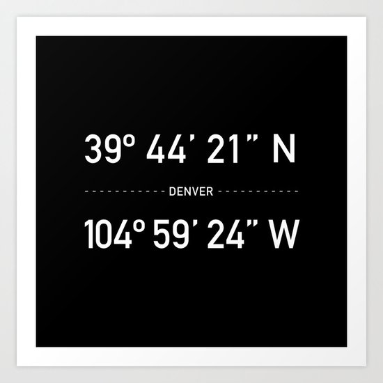 Denver Coordinates Art Print by colorandpatterns Society6